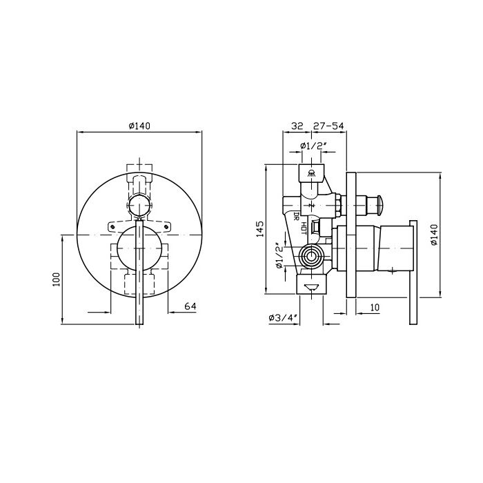 Zucchetti Spin Bath-Shower Mixer ZX3112