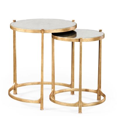 Jonathan Charles Circular Nest of Tables - Gold