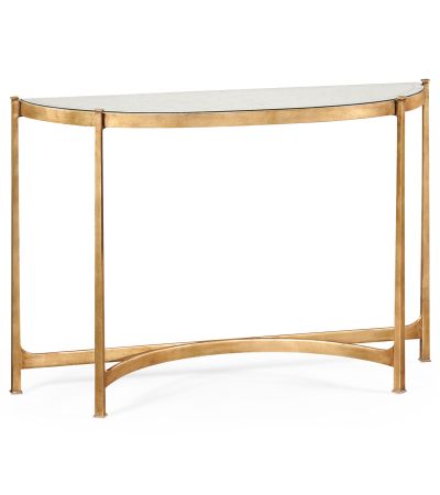 Jonathan Charles Demilune Console Table - Gold