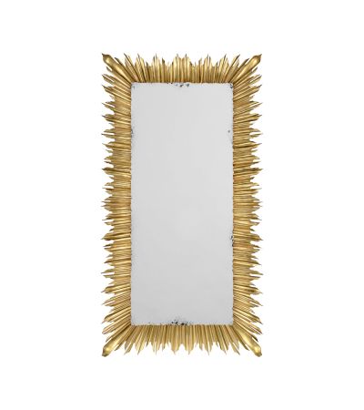 Large Rectangular Sunburst Mirror - Gold Leaf
