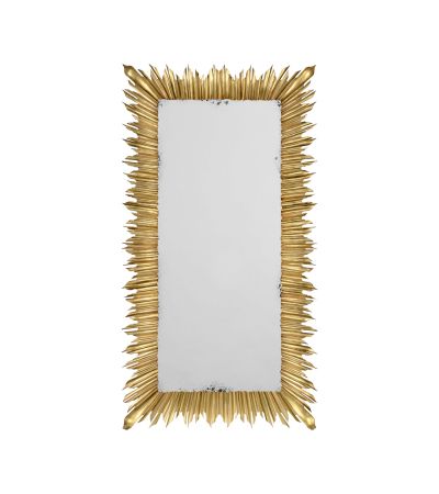 Large Rectangular Sunburst Mirror - Gold Leaf