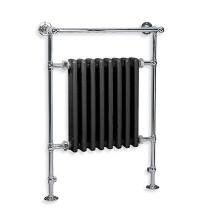 Lefroy Brooks BK 3202 Classic Ball Jointed Stainless Steel Radiator in Black
