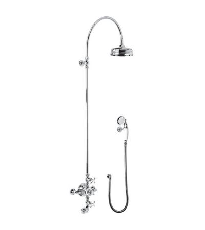 Lefroy Brooks FR 8615 La Chapelle Exposed Thermostatic Valve with Riser and 8" Shower Rose and Handset