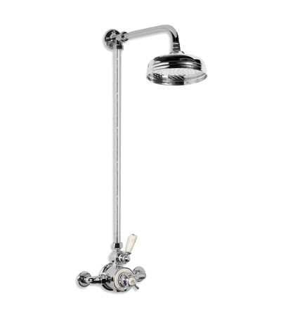 Lefroy Brooks GD 8702 Exposed Godolphin Thermostatic Valve with Riser, 8" Apron Rose and Adjustable Riser Pipe Bracket