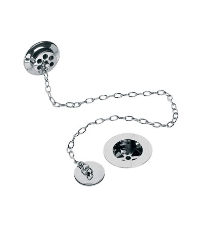 Lefroy Brooks LB 1370 Classic Bath Waste Kit with Brass Overflow, Brass Plug and Oval Chain