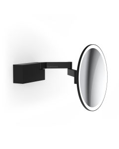 Décor Walther - VISION R   Cosmetic mirror illuminated - Black mattWall mounted - 5x magnification