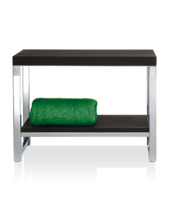 Décor Walther - WO SME       WOOD Bench with board - stainlesssteel polished - thermo-ash oiled dark