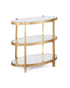 Jonathan Charles Oval Three Tiered Table - Gold