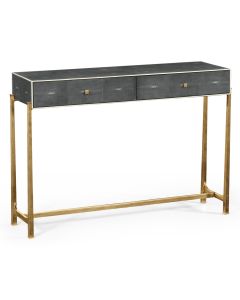 Anthracite Shagreen Console Table - Gold