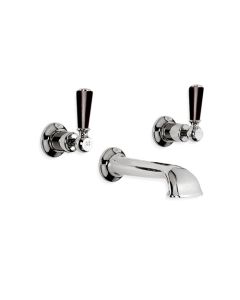 Lefroy Brooks BL 1152 Classic Concealed Wall Bath Filler with Black Levers