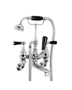 Lefroy Brooks BL 1166 Classic Wall Mounted Bath Shower Mixer 3/4" with Black Levers