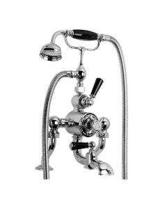 Lefroy Brooks BL 8823 Exposed Black Lever Thermostatic Bath and Shower Valve with Cradle and Classic Handset
