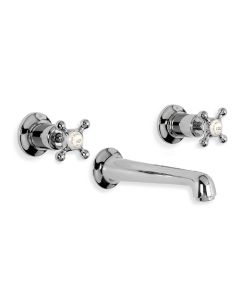 Lefroy Brooks CH 1212 Classic Wall Mounted Three Hole Basin Mixer with Connaught Handwheels