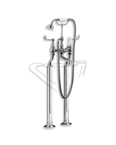 Lefroy Brooks CL 1145 Connaught Lever Bath Shower Mixer (3/4") with Standpipe Sleeves and Adjustable Baseplates for Rim Mounting