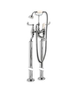 Lefroy Brooks EXT/CL 1144 Connaught Lever Bath Shower Mixer (3/4") with Standpipes and Extended Cranked Legs
