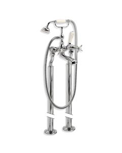 Lefroy Brooks EXT/LB 1144Bath Shower Mixer 3/4" with Standpipes and Extended Cranked Legs<br> <br> Classic Bath Shower Mixer 3/4" with Standpipes and Extended Cranked Legs<br> Floor Mounted, Cross Handle, Two Hole<br> Includes extended cranked legs LB 211