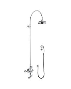Lefroy Brooks FR 8615 La Chapelle Exposed Thermostatic Valve with Riser and 8" Shower Rose and Handset