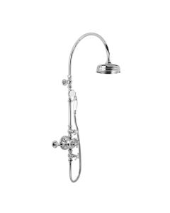 Lefroy Brooks FR 8620 La Chapelle Exposed Thermostatic Valve with Riser and 8" Shower Rose and Handset