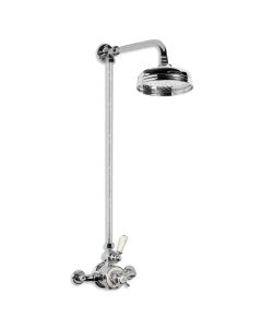 Lefroy Brooks GD 8702 Exposed Godolphin Thermostatic Valve with Riser, 8" Apron Rose and Adjustable Riser Pipe Bracket
