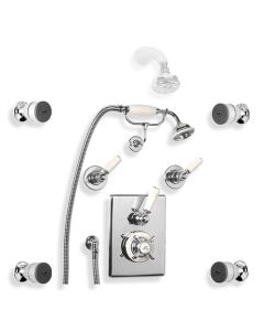 Lefroy Brooks GD 8713 Concealed Godolphin Thermostatic Mixing Valve with Four Body Jets and Classic Handset