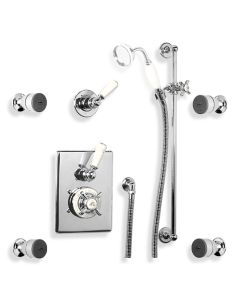 Lefroy Brooks GD 8715 Concealed Godolphin Thermostatic Mixing Valve with Four Body Jets and Sliding Rail