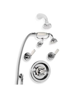 Lefroy Brooks GD 8803 Archipelago Thermostatic Mixing Valve, Flow Controls, Classic Handset and Shower Kit
