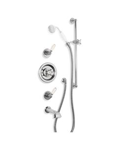 Lefroy Brooks GD 8811 Archipelago Thermostatic Bath and Shower Valve with Sliding Rail and Shower Kit