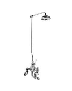 Lefroy Brooks GD 8822 Exposed Thermostatic Bath and Shower Mixing Valve, Riser Kit, 8" Rose and Adjustable Riser Pipe Bracket