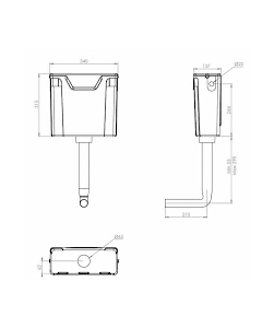 Saneux Slimline Dual Flush Concealed Cistern