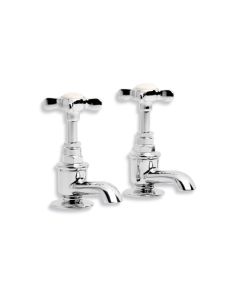 Lefroy Brooks LB 1135 Basin Pillar Taps<br> <br> Classic Cloakroom Short Nose Pillar Taps (1 pair) <br> Deck Mounted, Cross Handle, Two Hole<br> <br> Available finishes: Silver Nickel, Chromium Plate, Antique Gold<br>