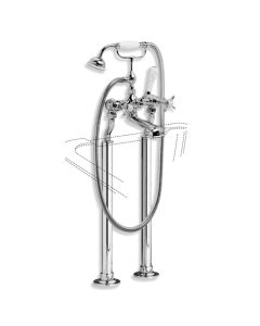 Lefroy Brooks LB 1145 Classic Bath Shower Mixer with Standpipe Sleeves and Adjustable Baseplates for Rim Mounting