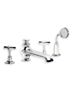 Lefroy Brooks LB 1250 Classic Four Hole Bath Set with Diverter and Pull- out Hand Shower