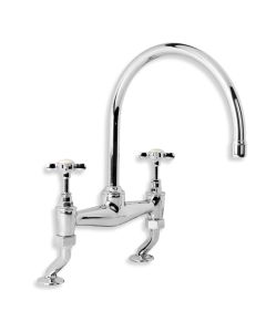 Lefroy Brooks LB 1518 Classic Wall Mounted Basin Bridge Mixer with 91/2" Spout