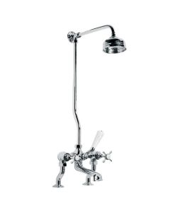 Lefroy Brooks LB 1744 Classic Deck Mounted Bath Shower Mixer 3/4" with Riser Kit, Lever Diverter, Hand Shower and 5" Rose