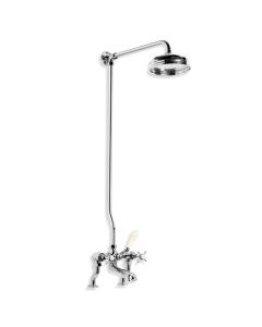 Lefroy Brooks LB 1745 Classic Deck Mounted Bath Shower Mixer 3/4" with Riser Kit, Lever Diverter, Hand Shower and 8" Rose