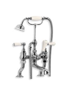Lefroy Brooks WL 1100 Classic Deck Mounted Bath Shower Mixer with White Levers (3/4")