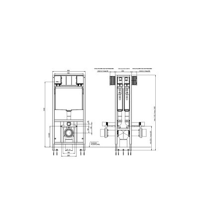 Saneux 1100mm Double Sided Framed Cistern
