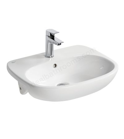 Ideal Standard Tesi 550mm Semi Recessed Basin 1 Tap Hole White