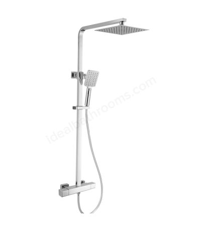 RAK Ceramics Compact Square Exposed Thermostatic Shower Column with Fixed Head and Shower Kit