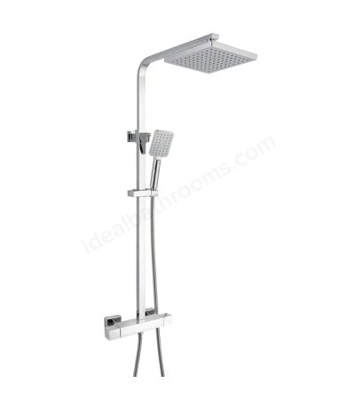 RAK Ceramics Cool Touch Square Thermostatic Shower Column with Fixed Head and Shower Kit (WRAS)