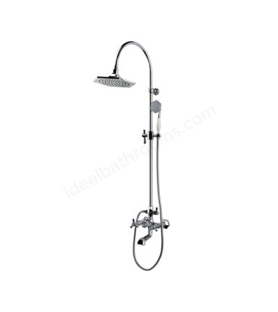 RAK Ceramics Washington Exposed Thermostatic Shower Column Valve with Bath Spout and Shower Kit