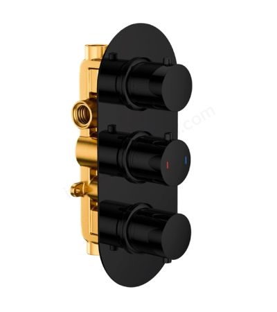 RAK Ceramics Square Triple Outlet Thermostatic Concealed Shower Valve