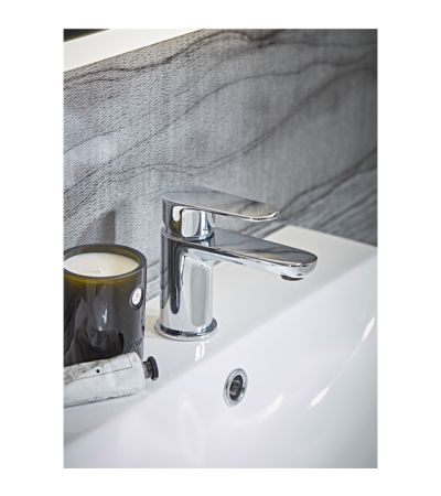 Tavistock Zero; Deck Mounted; 1 Tap Hole Basin Mixer with Click Waste - Chrome