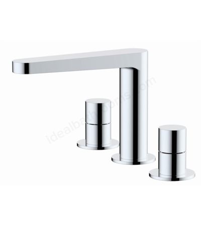 RAK Ceramics Petit Round Deck Mounted 3 Hole Basin Mixer (Chrome)