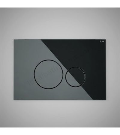 RAK Ceramics Ecofix Flush Plate with round push (Black Glass)