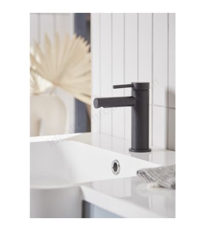 Tavistock Anthem; Deck Mounted; 1 Tap Hole Basin Mixer with Click Waste - Black