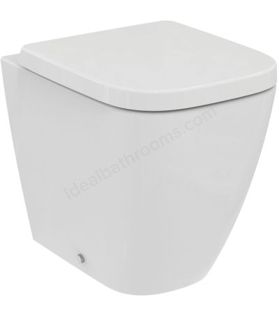 Ideal Standard i.life S Compact Back-to-Wall WC Bowl with Horizontal Outlet and Rimless Technology White