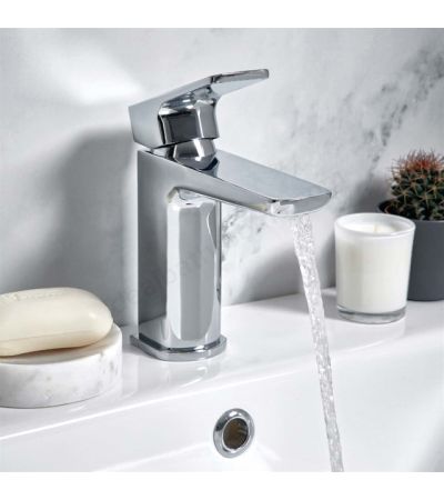 Scudo Muro Deck Mounted 1 Handle Basin Mixer w/ Waste - Chrome