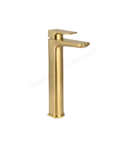 Scudo Muro  Deck Mounted 1 Handle Basin Mixer - Brushed Brass