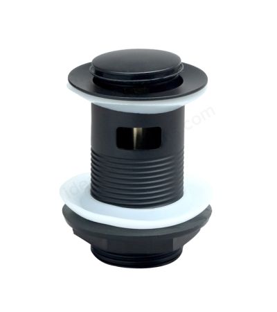 Scudo Round slotted Sprung Basin Waste - Matt Black